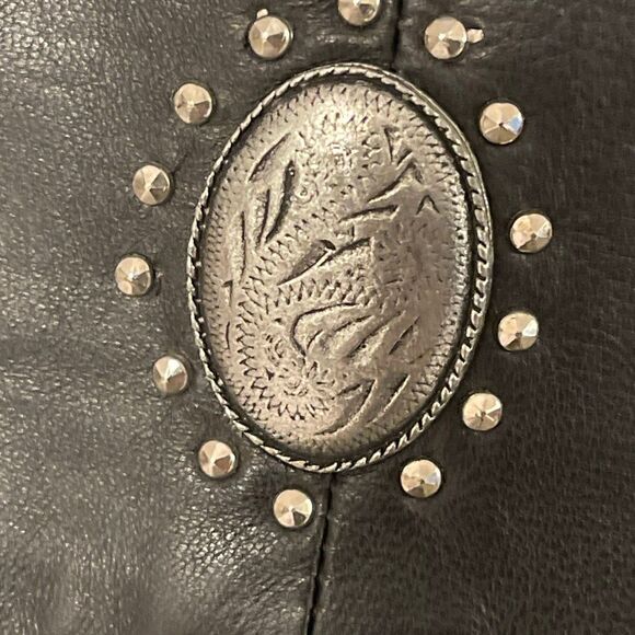 Diamond Leathers Women’s Fringe/Silver Studded Leather Western/Cowgirl Belt - Picture 12 of 15